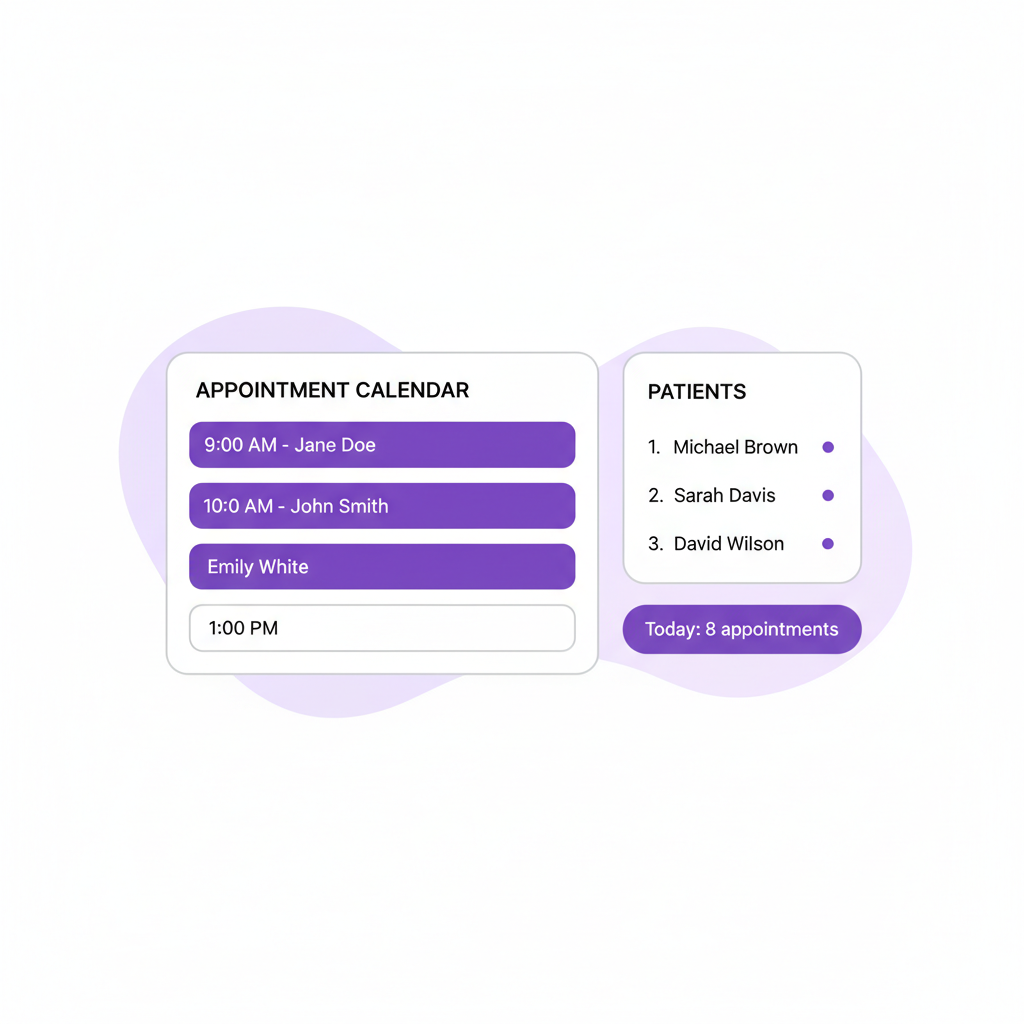 Alpha MR workspace with scheduling, tasks and patient summaries